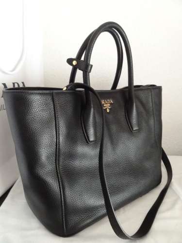 NEW-AUTHENTIC-LUXURY-PRADA-BAG-SHOPPER-HANDBAG-BN2694-BLACK/LARGE Best Deal in New York.